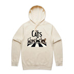 The Cats, Fab Four Crossing The Road - Mens Hoodie Ecru Mens Hoodie animal Music Printed In Australia
