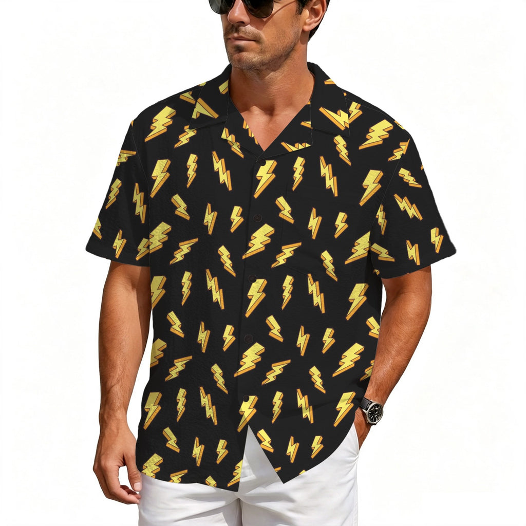 Lightning Bolts Men's Crinkle Hawaiian Shirt