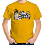 Stay Spooky, Halloween - Kids Youth T-Shirt Gold Kids Youth T-shirt Halloween Printed In Australia
