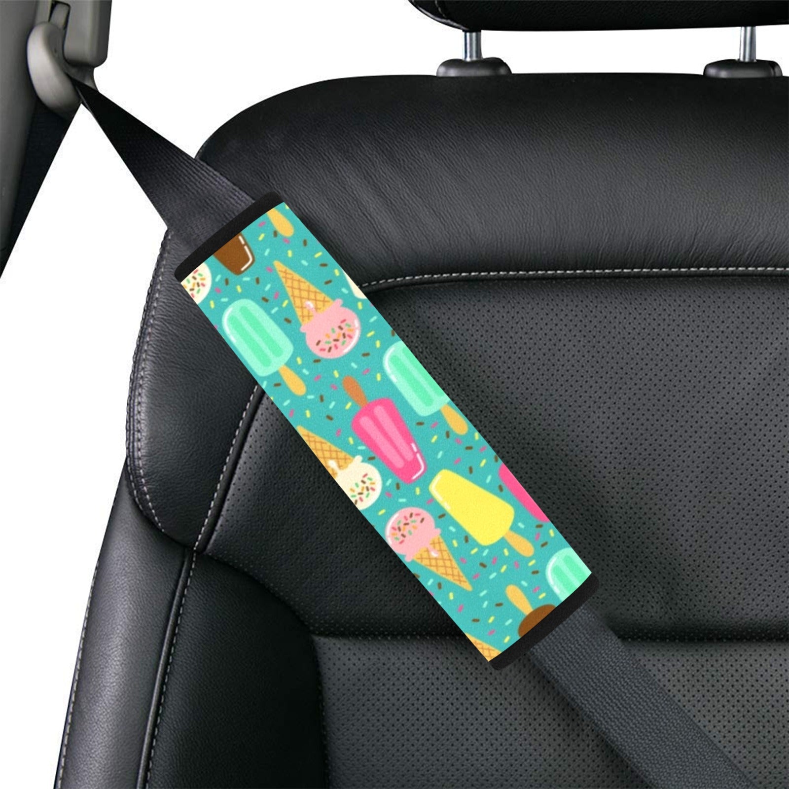 Ice Cream Car Seat Belt Cover 7''x10'' (Pack of 2) Car Seat Belt Cover 7x10 (Pack of 2) Food Printed Offshore