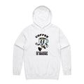 Coffee, Because Murder Is Wrong Men's AS Colour Hoodie White Mens Hoodie Coffee Printed In Australia