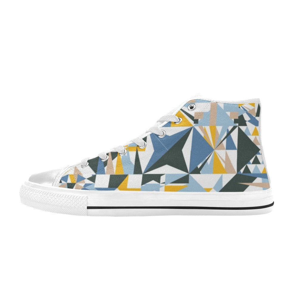 Mosaic - Men's High Top Canvas Shoes