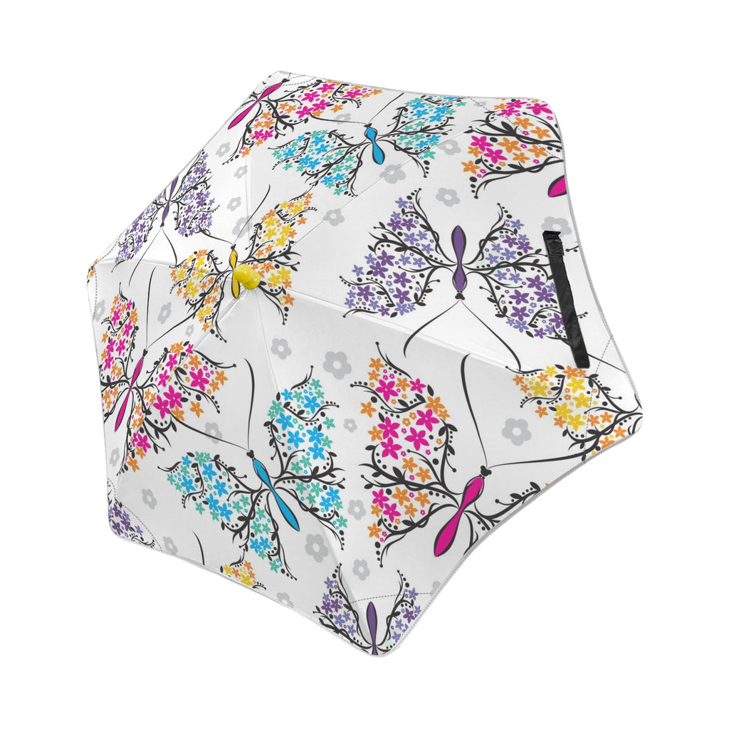 Floral Butterfly Kids Safe Round Corner Umbrella One Size Kids Safe Round Corner Umbrella animal Printed Offshore