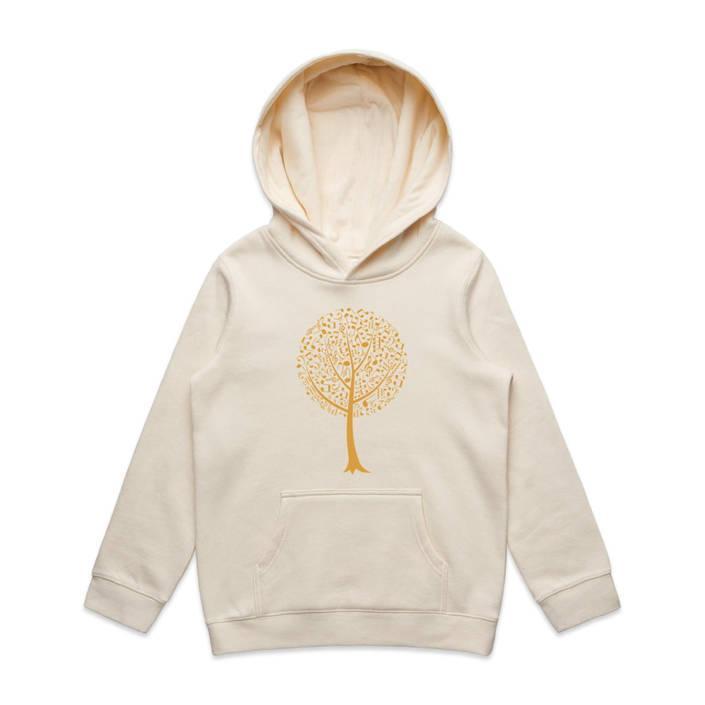 Music Tree - Kids Hoodie Ecru Kids Hoodie Printed In Australia