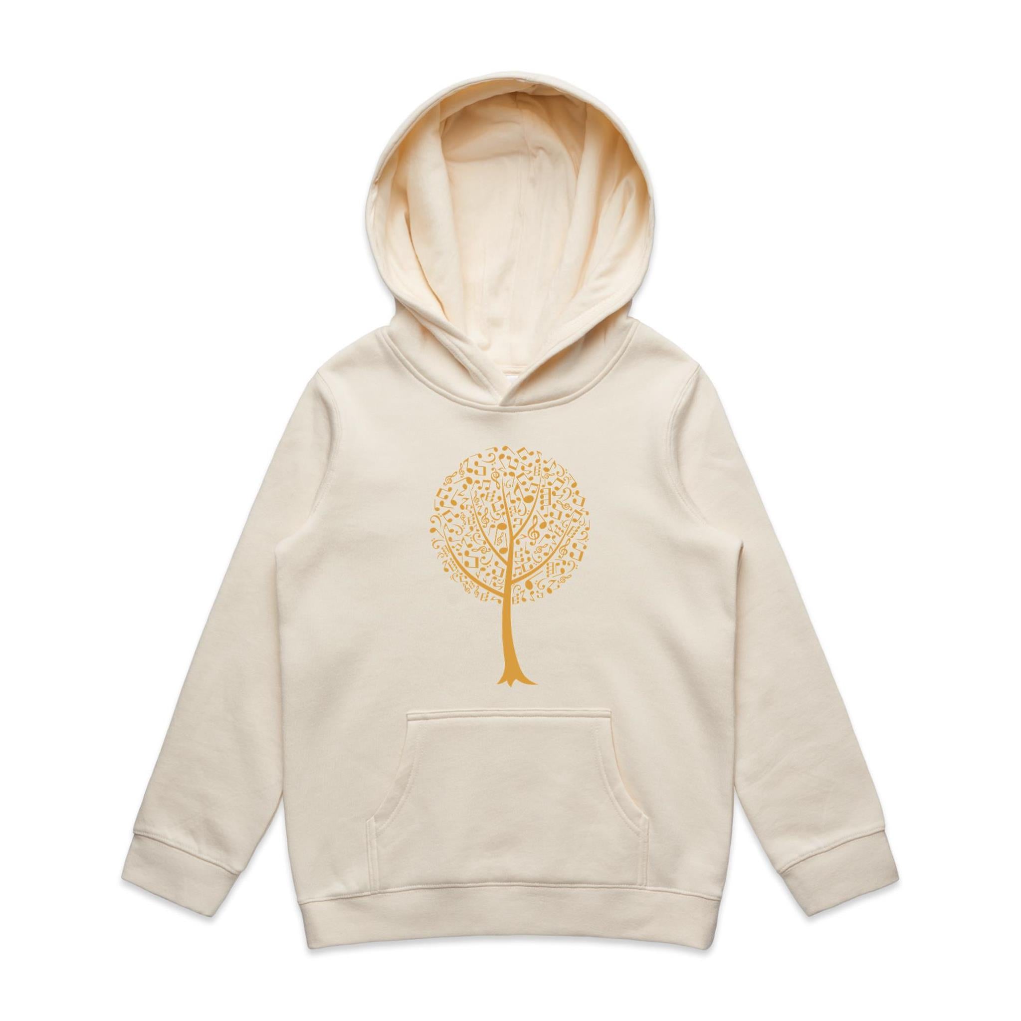 Music Tree - Kids Hoodie Ecru Kids Hoodie Printed In Australia