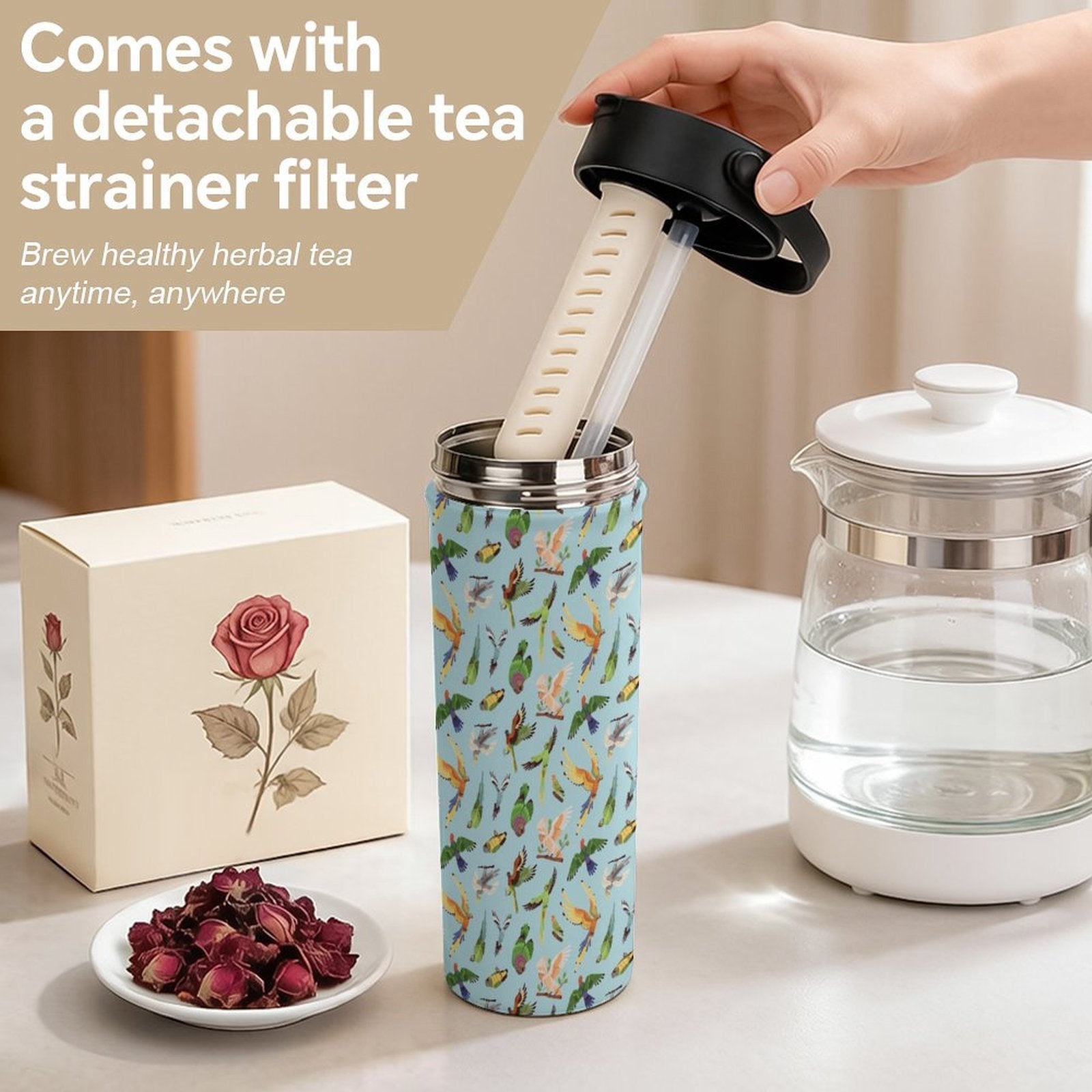 Parrots 20oz Tea Tumbler with Carry Handle