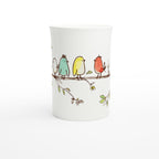 Birds On A Branch - White 10oz Porcelain Slim Mug Porcelain Mug animal Globally Fulfilled