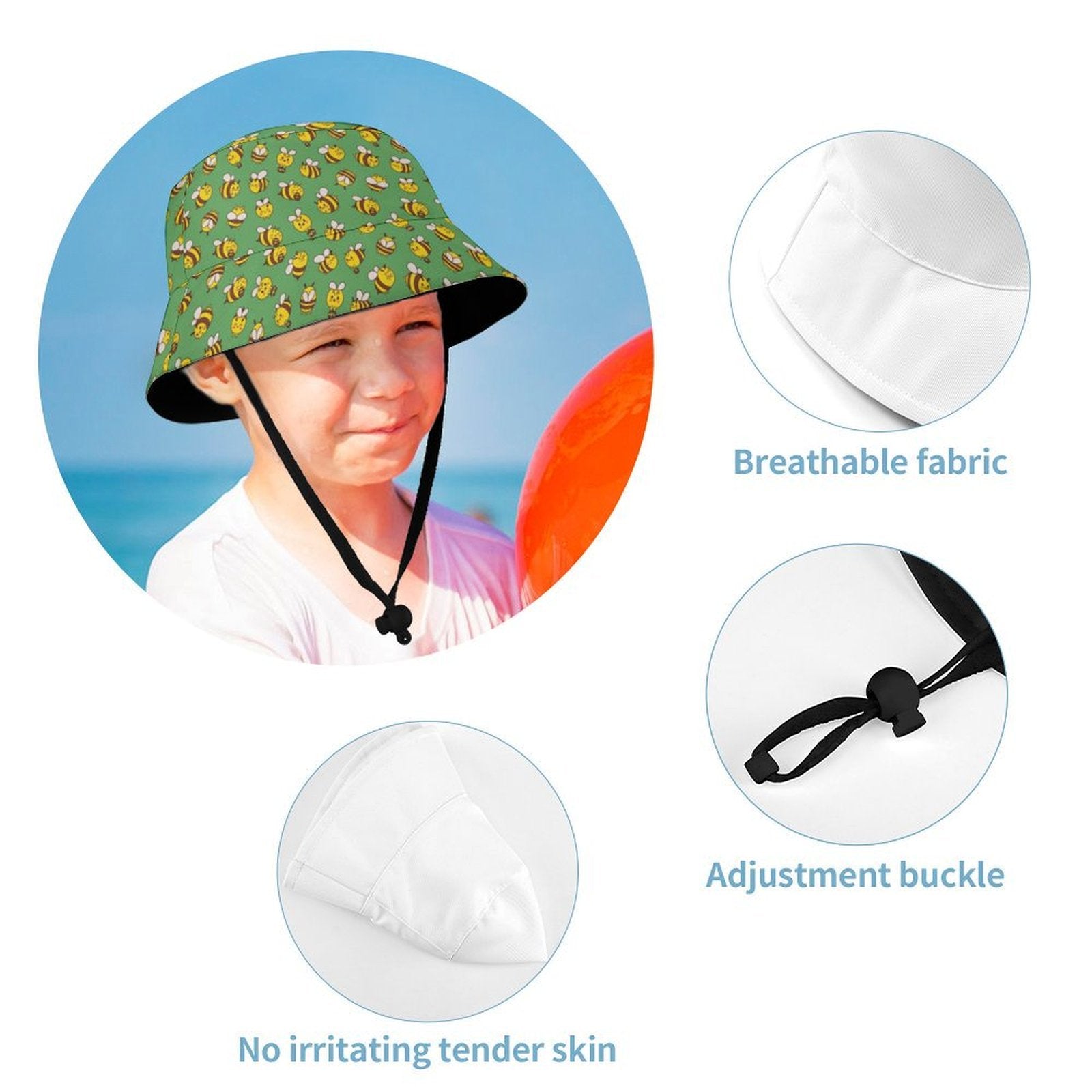 Busy Bees Kids Bucket Hat Kids Bucket Hat animal Printed Offshore