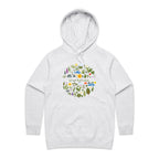 Stay Natural - Womens Hoodie White Marle Womens Hoodie Plants Printed In Australia