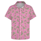 Fairy Bread Pink Women's Collared Pocketless Short Sleeve Shirt