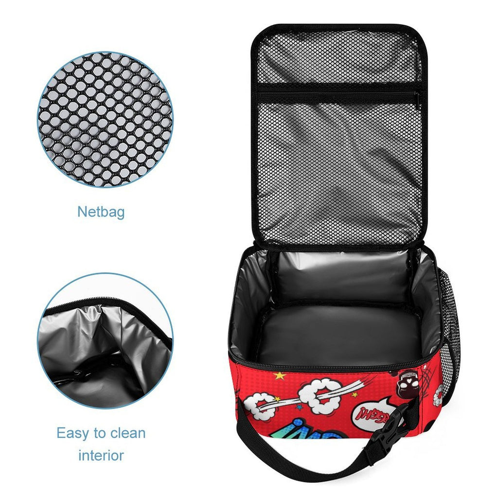 Red Comic Book Backpack, Lunch Bag & Pencil Case Set