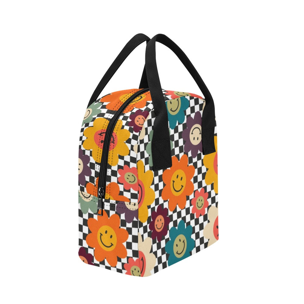 Happy Retro Flowers - Zipper Lunch Bag Zipper Lunch Bag Printed Offshore