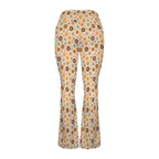 Abstract Floral High Waist Crossover Tummy Control Flare Leggings