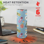 Beach Float - 20oz Tall Skinny Tumbler with Lid and Straw