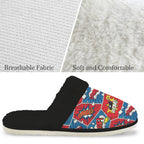 Comic Book Cells Women's Fur Trim Thick-Sole Indoor Slippers Women's Fur Trimmed Slippers comic Printed Offshore