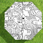 Black And White Creatures - Semi-Automatic Foldable Umbrella (Model U12) Semi-Automatic Foldable Umbrella (U12)