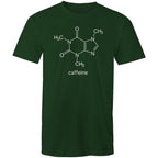 Caffeine Molecule - Mens T-Shirt Forest Green Mens T-shirt Coffee Printed In Australia Science
