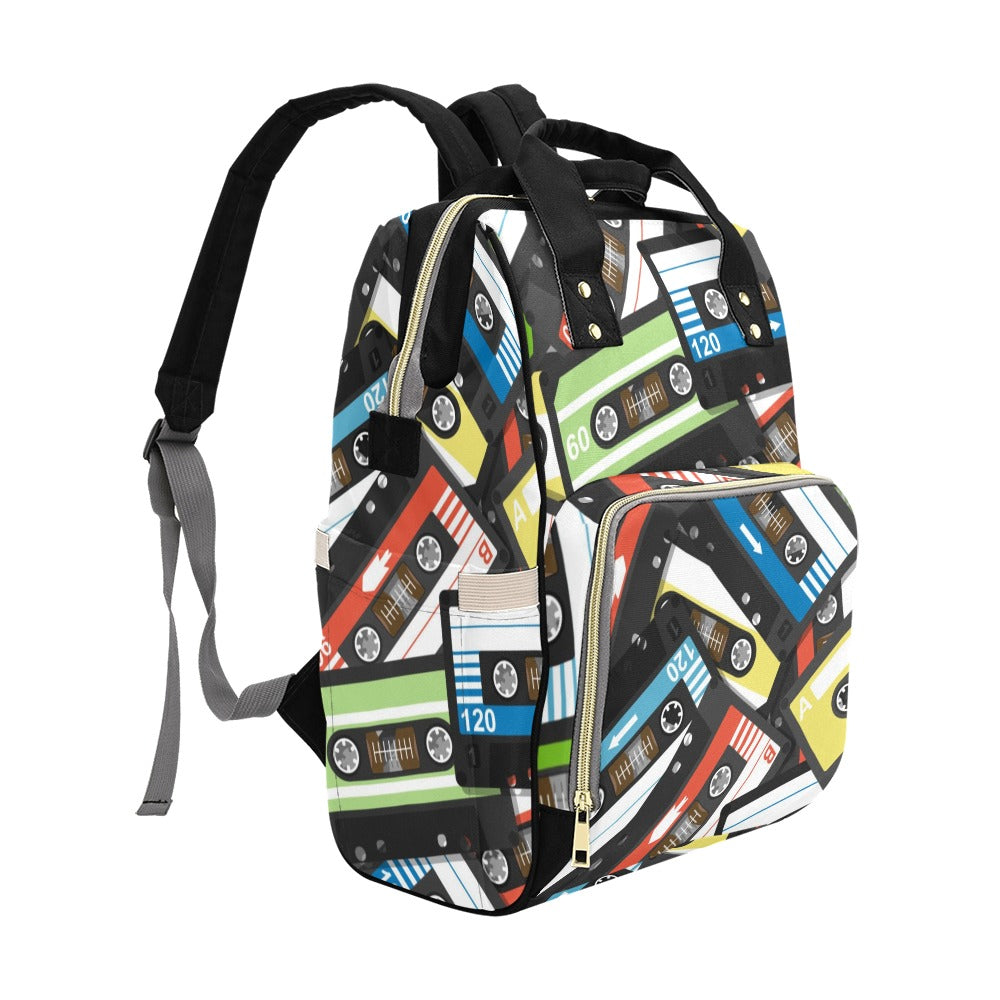 Cassette Tapes - Multi-Function Backpack, Nappy / Diaper Bag