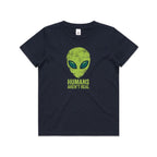 Alien, Humans Aren't Real Kids AS Colour T-shirt