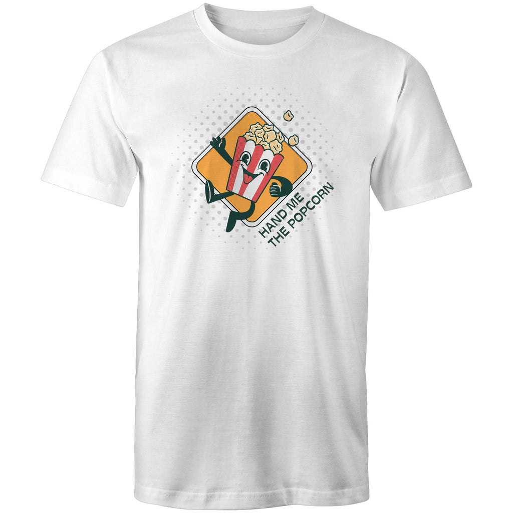 Hand Me The Popcorn - Mens T-Shirt White Mens T-shirt Food Funny Printed In Australia