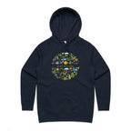 Stay Natural - Womens Hoodie Navy Womens Hoodie Plants Printed In Australia