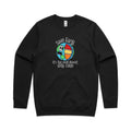 Save Earth, It's The Only Planet With Cake AS Colour Stencil Crew Sweatshirt Unisex Black Sweatshirt Environment Food Printed In Australia
