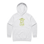 Alien Abduction - Womens Hoodie White Marle Womens Hoodie Printed In Australia Sci Fi