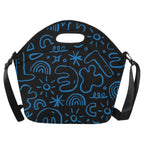 Blue Squiggle - Neoprene Lunch Bag One Size Neoprene Lunch Bag Printed Offshore
