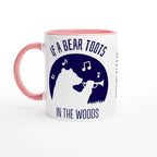 Personalised - If A Bear Toots In The Woods, Trumpet Player - White 11oz Ceramic Mug Ceramic Pink Personalised Mug animal customise Globally Fulfilled Music personalise