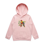 Lorikeet, Australian Birds - Kids Hoodie Pink Kids Hoodie animal Printed In Australia