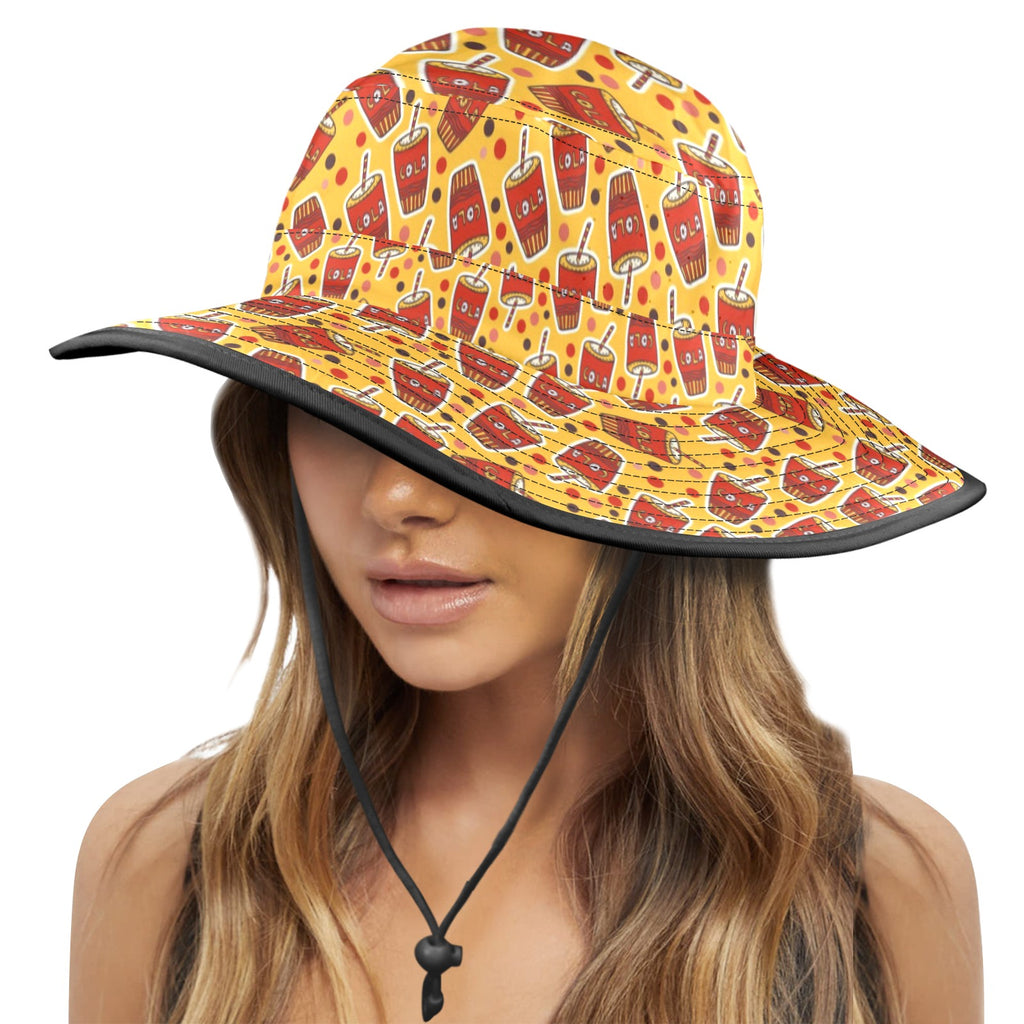 Cola Wide Brim Bucket Hat Wide Brim Bucket Hat Food Printed Offshore