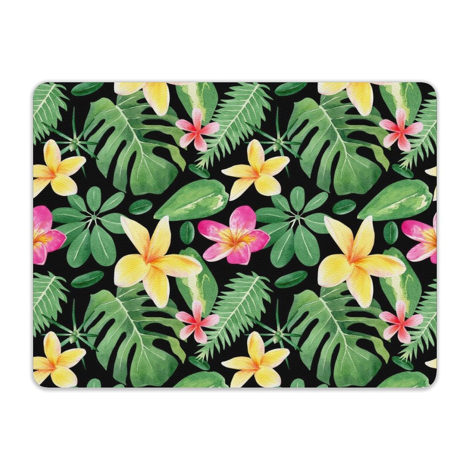 Frangipani Leather Mouse Pad Leather Mouse Pad Plants Printed Offshore