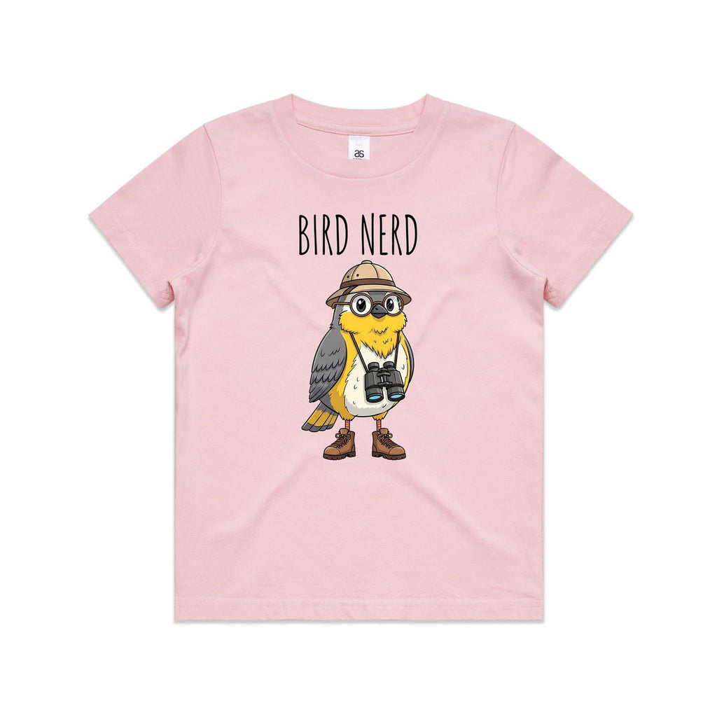 Bird Nerd 2 Kid's AS Colour T-shirt Pink Kids Youth T-shirt animal Birds Printed In Australia