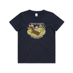 Dachshund, I've Got Friends In Low Places Kid's AS Colour T-shirt Navy Kids Youth T-shirt animal Printed In Australia