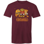 The Diet Starts Tomorrow, Hamburger And Fries - Mens T-Shirt Burgundy Mens T-shirt Food Printed In Australia
