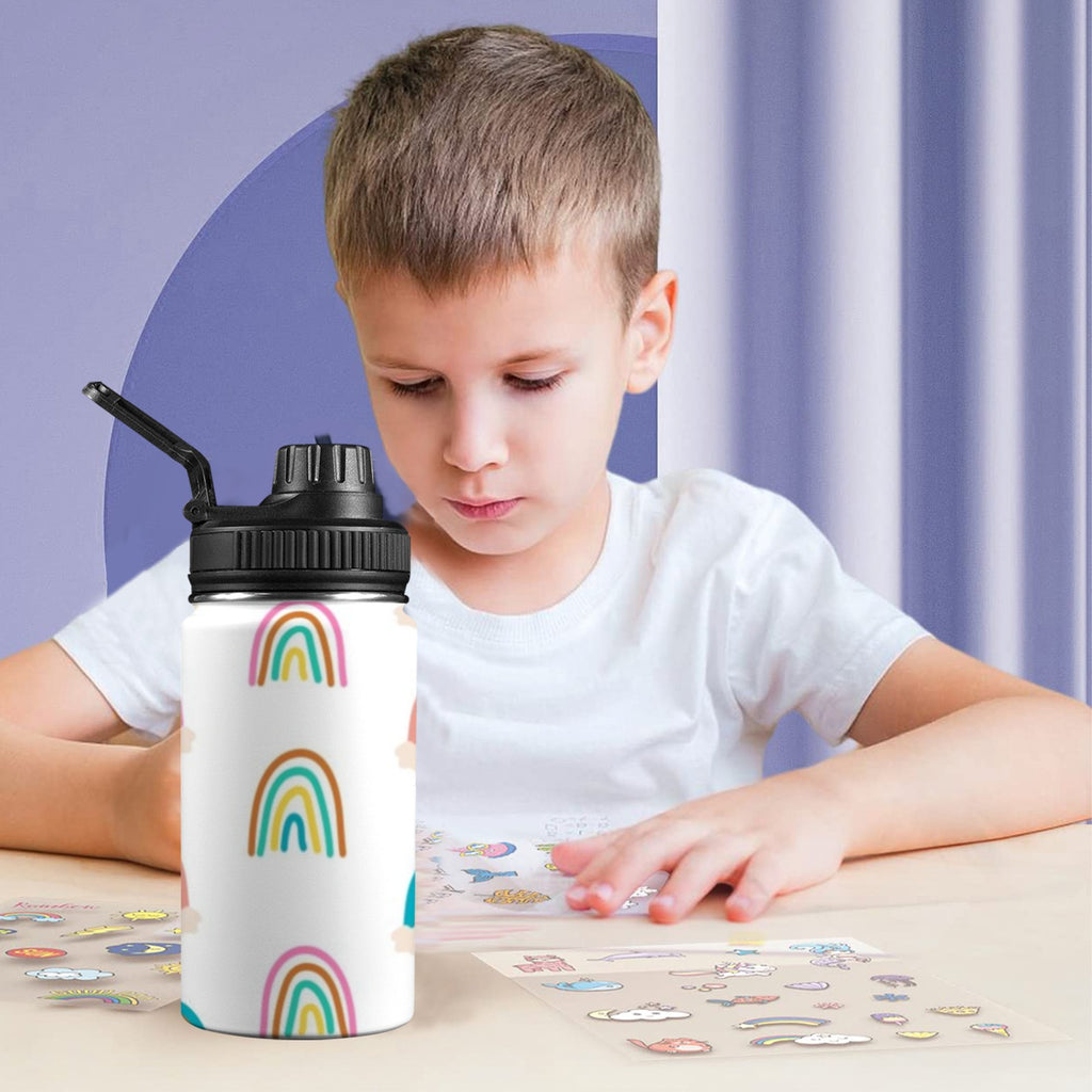 Cloud Rainbows - Kids Water Bottle with Chug Lid (12 oz) Kids Water Bottle with Chug Lid Printed Offshore