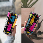 Colourful Cats - 20oz Mobile Tumbler with Lid (Black Lock) 20oz Travel Mug animal Printed Offshore