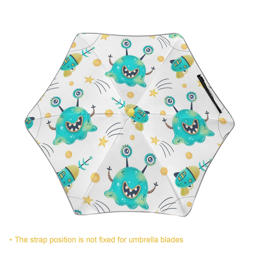 Happy Aliens Kids Safe Round Corner Umbrella