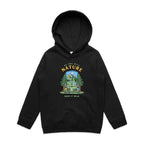 Be One With Nature, Skeleton - Kids Hoodie Black Kids Hoodie Printed In Australia
