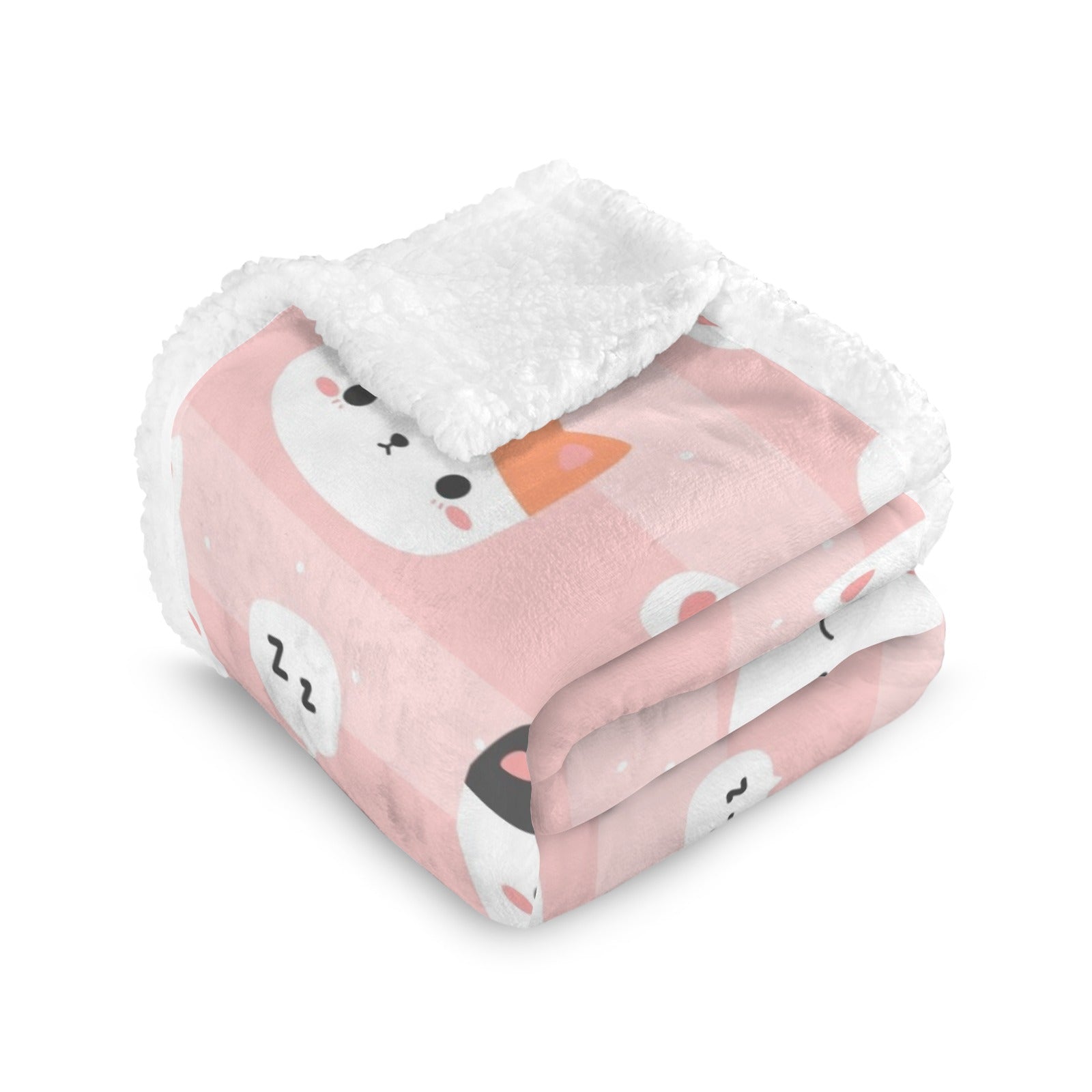 Pink Cats - Double-Layer Fleece Blanket 51"x59"