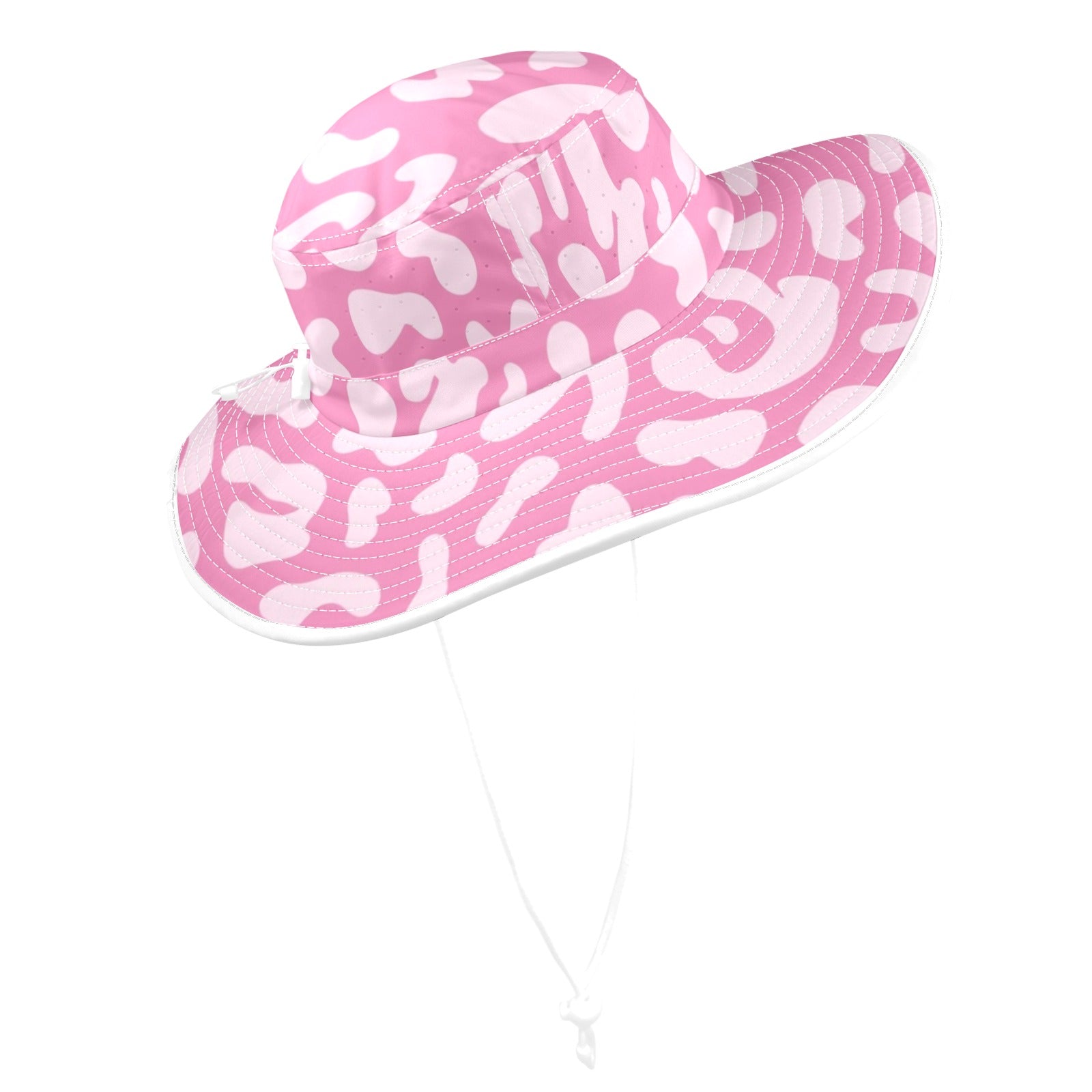 Pink Leopard Wide Brim Bucket Hat Wide Brim Bucket Hat animal Printed Offshore