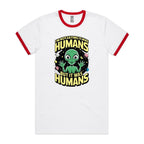 Alien, I'm Not Saying It Was Humans - Staple Ringer Tee White Red Ringer T-Shirt Printed In Australia Sci Fi