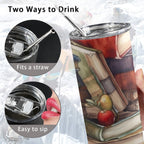 Watercolour Books - 20oz Tall Skinny Tumbler with Lid and Straw