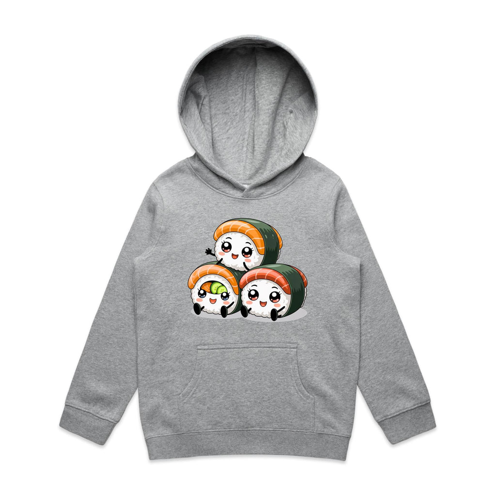 Kawaii Sushi Kids AS Colour Hoodie Grey Marle
