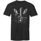 Let's Rock, Guitar - Mens T-Shirt Black Mens T-shirt Music Printed In Australia