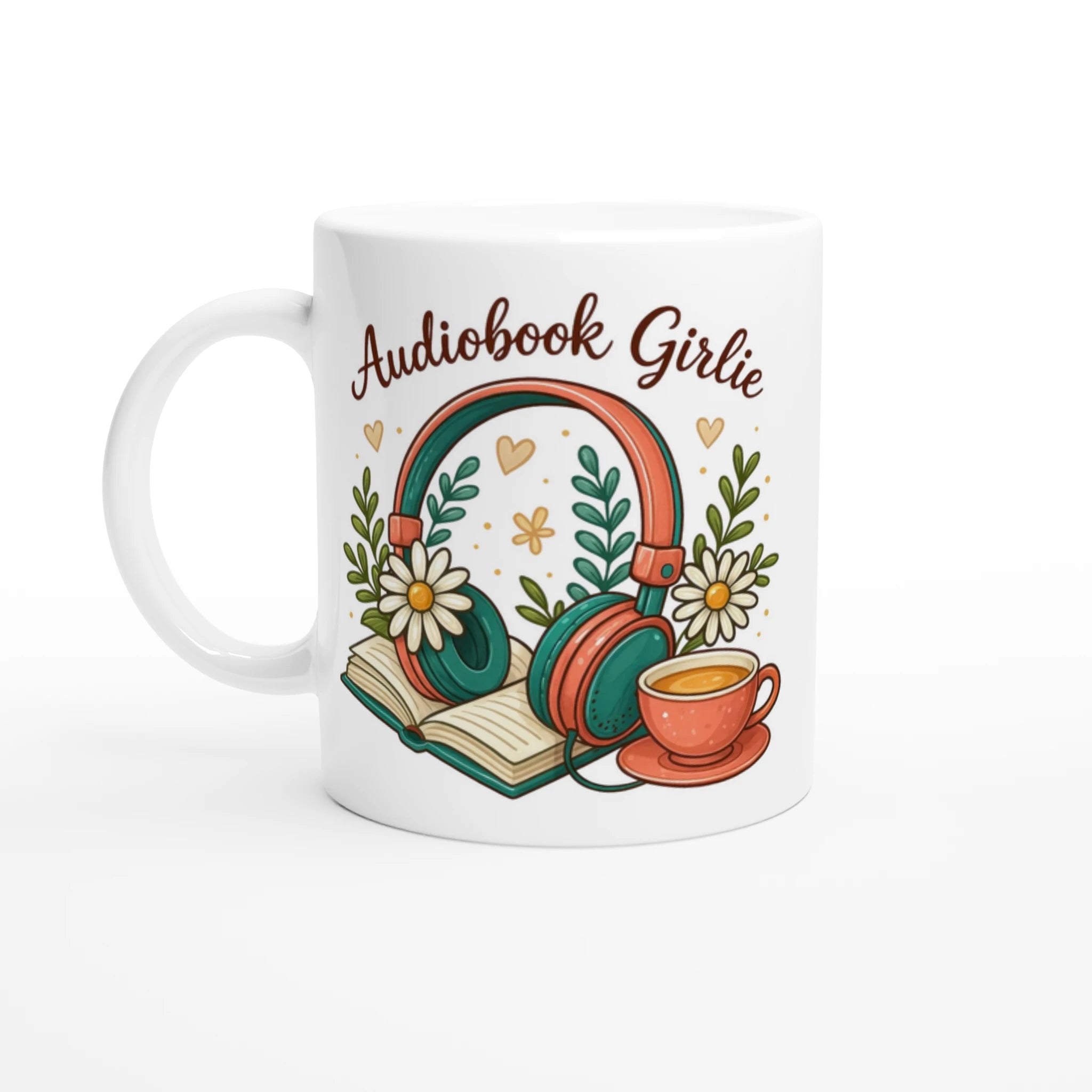Audiobook Girlie - White 11oz Ceramic Mug Default Title White 11oz Mug Globally Fulfilled Reading