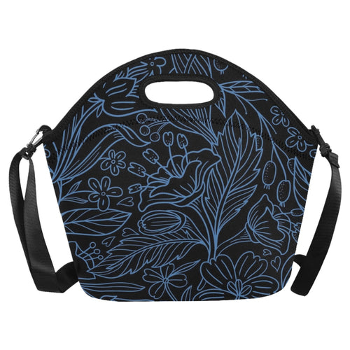 Blue Floral - Neoprene Lunch Bag Neoprene Lunch Bag Printed Offshore