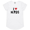I Love Nerds, Red Heart - Womens Scoop Neck T-Shirt White Womens Scoop Neck T-shirt Love Printed In Australia