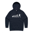 Guitarist Evolution - Womens Hoodie Navy Womens Hoodie Music Printed In Australia