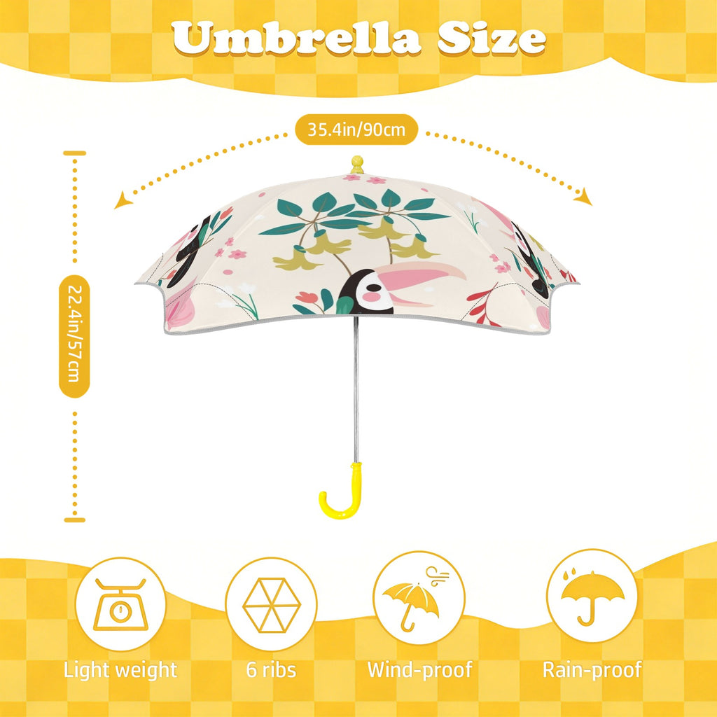 Toucans In Pink Kids Safe Round Corner Umbrella Kids Safe Round Corner Umbrella animal Printed Offshore